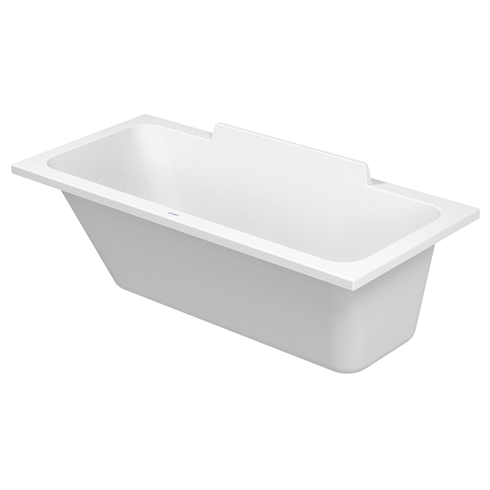 Duravit DuraSquare Ванна, прямоугольная, встраиваемая или версия с панелями и ножками, с наклоном для спины слева, цвет белый наклоном для спины справа, цвет: белый