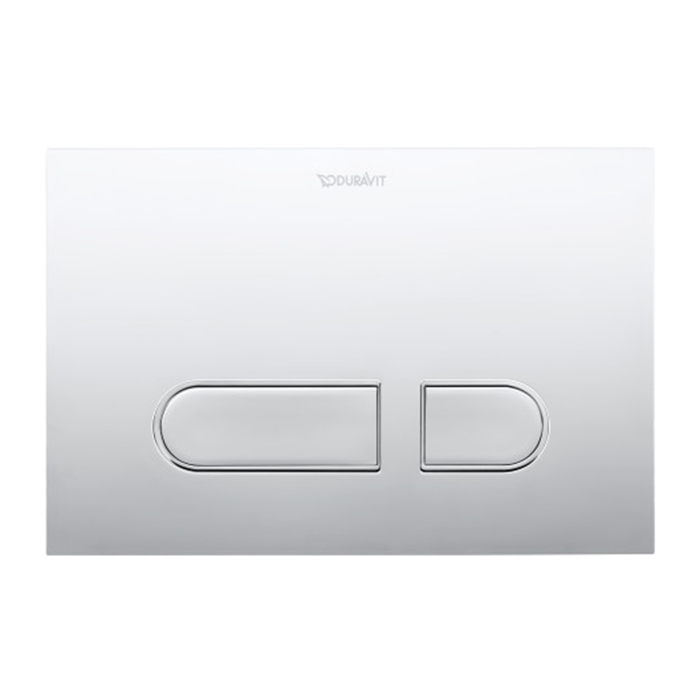 Duravit DuraSystem А1 Клавиша смыва для унитаза, двойной смыв, фронтальная пластина, цвет: хром