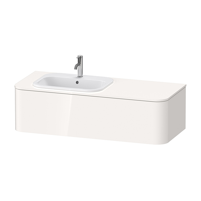 Duravit Happy D.2 Plus Тумба подвесная, с раковиной и 2 ящиками, SX, цвет: белый глянцевый
