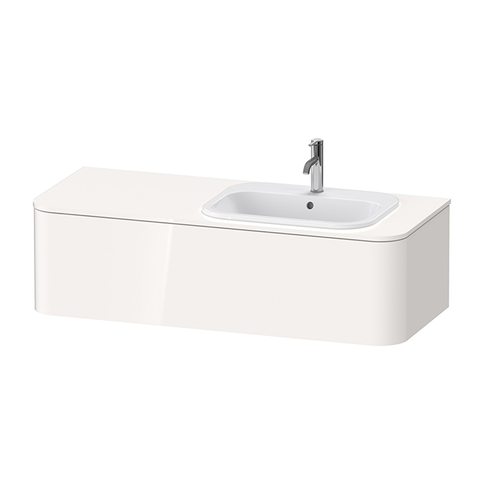 Duravit Happy D.2 Plus Тумба подвесная, с раковиной и 2 ящиками, DX, цвет: белый глянцевый