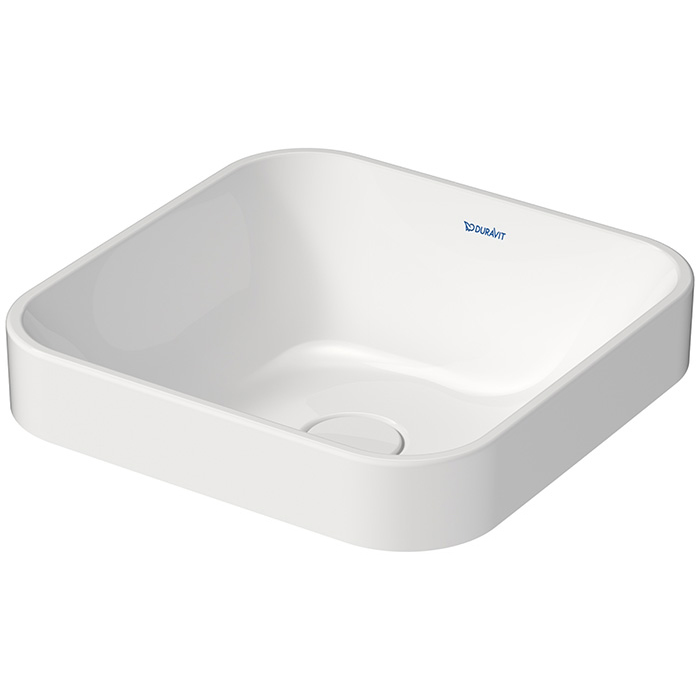Duravit Happy D.2 Plus Раковина накладная, без перелива, с выпуском, с керамической крышкой, WonderGliss, цвет: белый