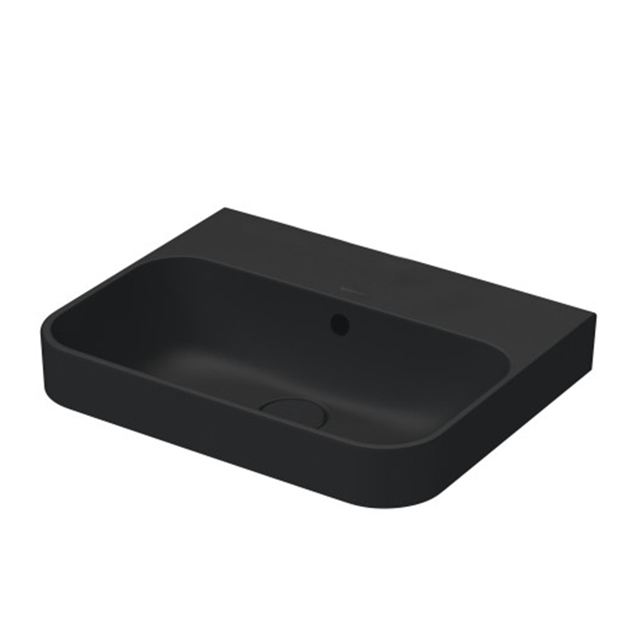 Duravit Happy D.2 Plus Раковина накладная, без отв, выпуск с керамической крышкой, цвет: Anthracite matt