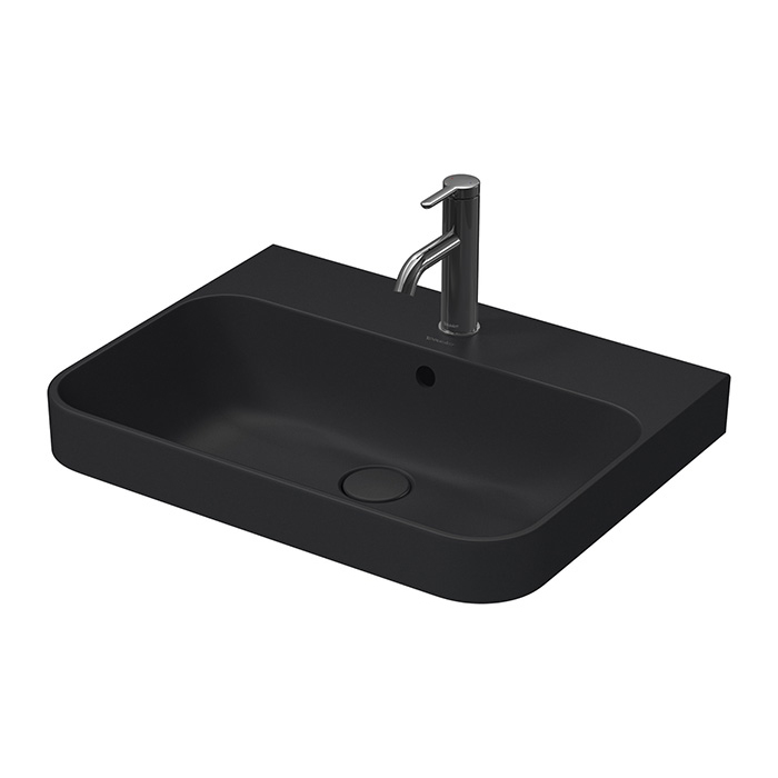 Duravit Happy D.2 Plus Раковина, 1 отв, с переливом, цвет: Anthracite matt