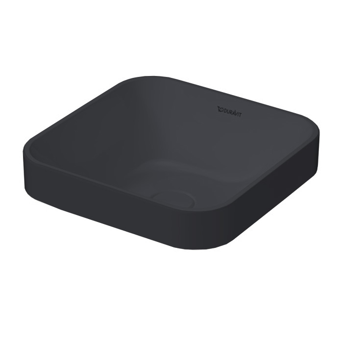 Duravit Happy D.2 Plus Раковина, без отв, без перелива, с выпуском с керамической крышкой, WonderGliss, цвет: Anthracite matt