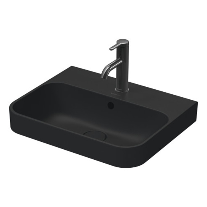 Duravit Happy D.2 Plus Раковина накладная, с 1 отв, выпуск с керамической крышкой, цвет: Anthracite matt