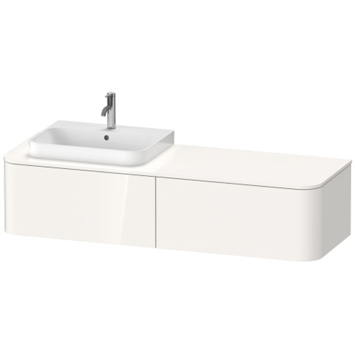 Duravit Happy D.2 Plus Тумба подвесная, с раковиной и 2 ящиками, SX, цвет: белый глянцевый