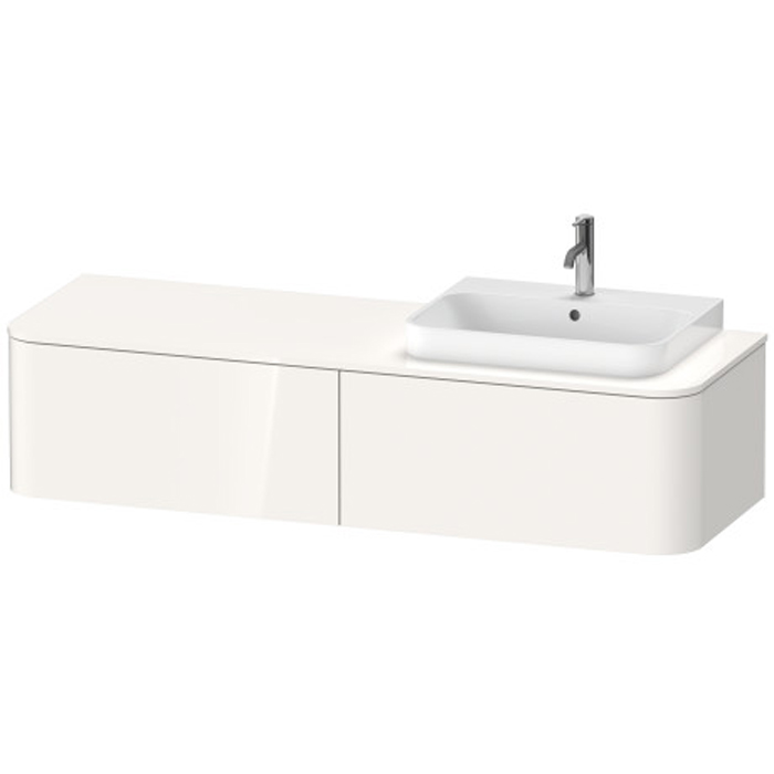 Duravit Happy D.2 Plus Тумба подвесная, с раковиной и 2 ящиками, DX, цвет: белый глянцевый