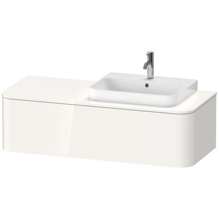 Duravit Happy D.2 Plus Тумба подвесная, с раковиной и 1 ящиком, DX, цвет: белый глянцевый