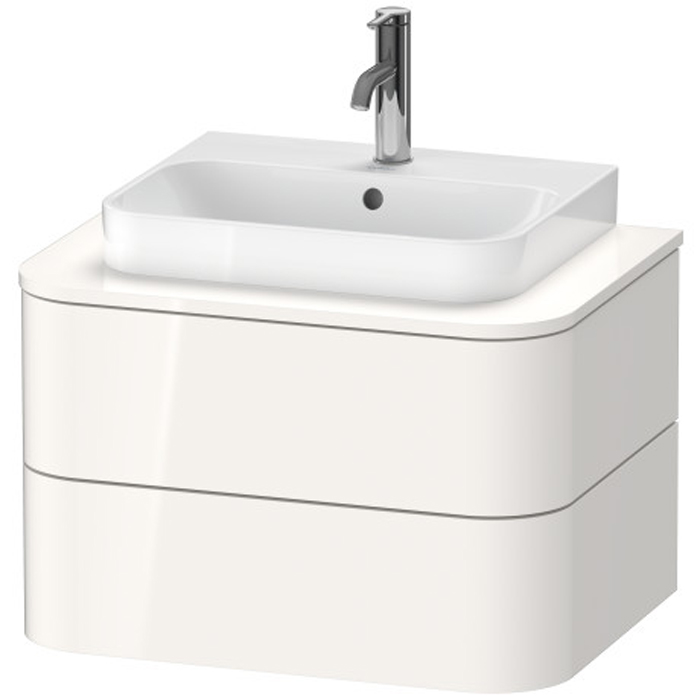 Duravit Happy D.2 Plus Тумба подвесная, с раковиной и 2 ящиками, цвет: белый глянцевый