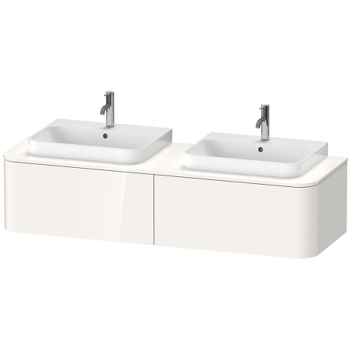 Duravit Happy D.2 Plus Тумба подвесная, с 2 раковинами и 2 ящиками, цвет: белый глянцевый