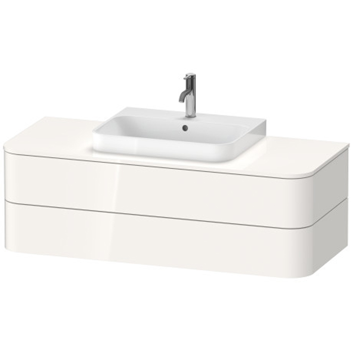 Duravit Happy D.2 Plus Тумба подвесная, с раковиной и 2 ящиками, цвет: белый глянцевый