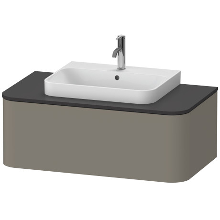 Duravit Happy D.2 Plus Тумба подвесная, с раковиной и 1 ящиком, цвет: stone grey satin matt