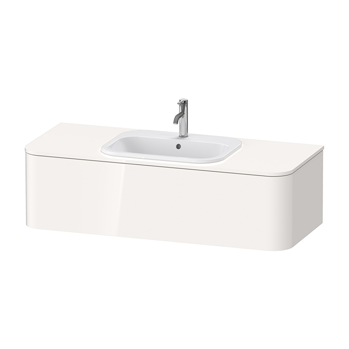 Duravit Happy D.2 Plus Тумба подвесная, с раковиной и 2 ящиками, цвет: белый глянцевый