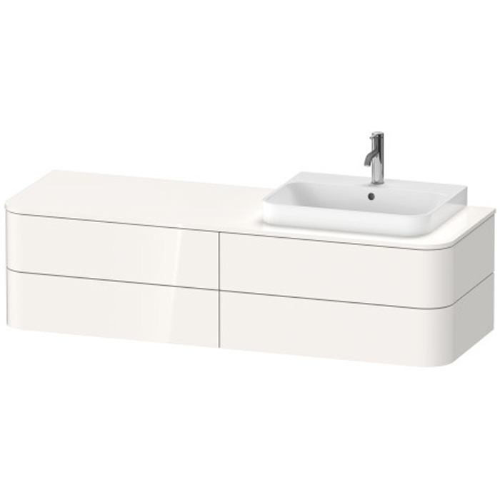 Duravit Happy D.2 Plus Тумба подвесная, с раковиной и 4 ящиками, цвет: белый глянцевый