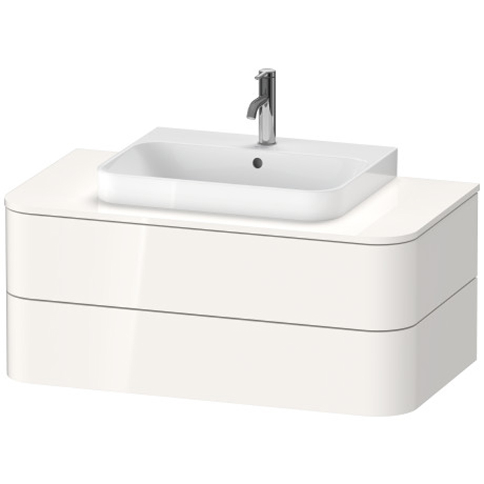 Duravit Happy D.2 Plus Тумба подвесная, с раковиной и 2 ящиками, цвет: белый глянцевый