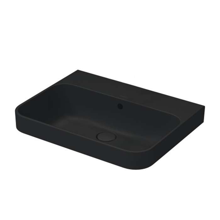 Duravit Happy D.2 Plus Раковина накладная, без отв, выпуск с керамической крышкой, цвет: Anthracite matt