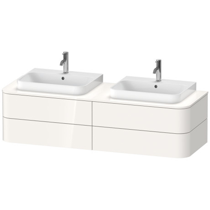 Duravit Happy D.2 Plus Тумба подвесная, с 2 раковинами и 4 ящиками, цвет: белый глянцевый