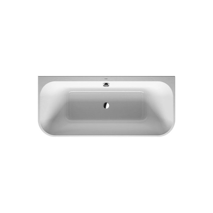 DURAVIT Happy D2 Ванна, пристенный вариант с двумя наклонами для спины, с интегр акрилов панелью и ножками, цвет: белый