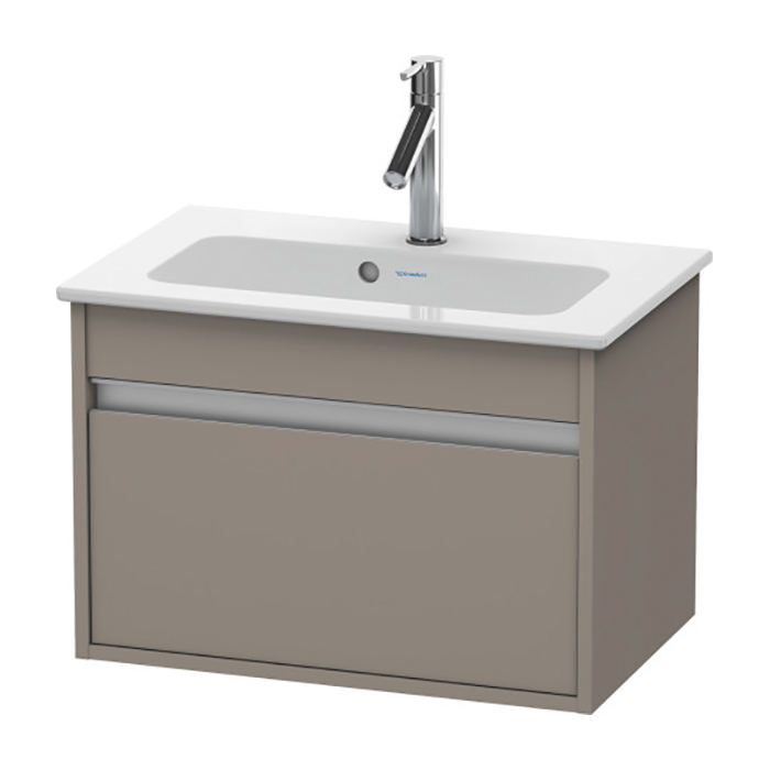 Duravit Ketho Тумба подвесная, с раковиной, 1 выдв. ящик, цвет: базальт матовый