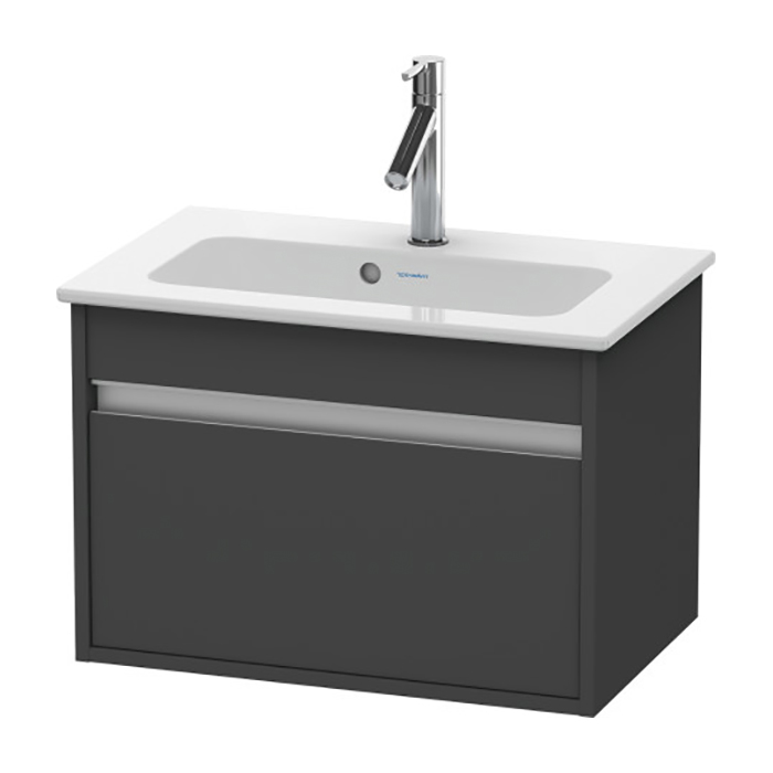 Duravit Ketho Тумба подвесная, с раковиной, 1 выдв. ящик, цвет: графит матовый