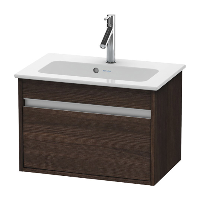 Duravit Ketho Тумба подвесная, с раковиной, 1 выдв. ящик, цвет: каштан темный