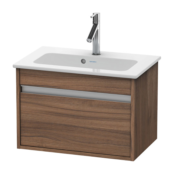 Duravit Ketho Тумба подвесная, с раковиной, 1 выдв. ящик, цвет: орех натуральный