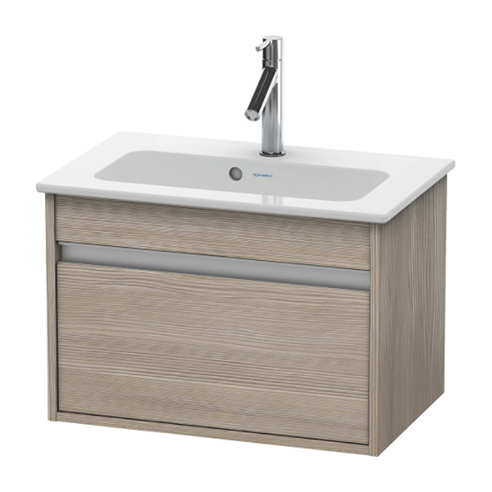 Duravit Ketho Тумба подвесная, с раковиной, 1 выдв. ящик, цвет: сосна серебристая