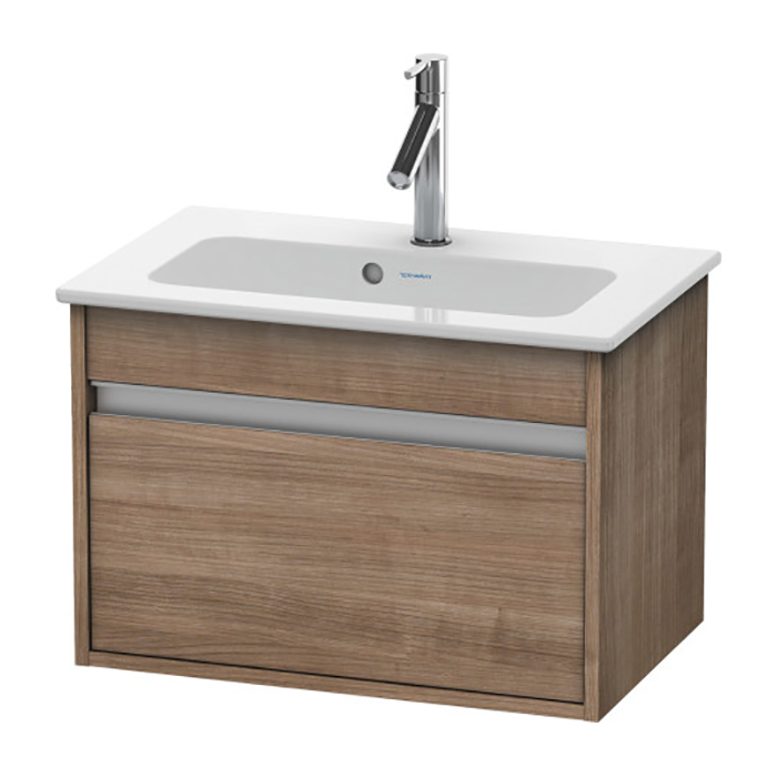 Duravit Ketho Тумба подвесная, с раковиной, 1 выдв. ящик, цвет: тичинская вишня