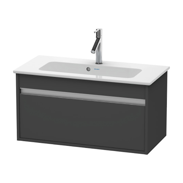 Duravit Ketho Тумба подвесная, с раковиной, 1 выдв. ящик, цвет: графит матовый