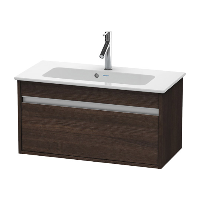 Duravit Ketho Тумба подвесная, с раковиной, 1 выдв. ящик, цвет: каштан темный