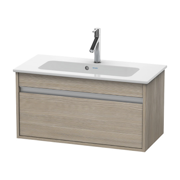 Duravit Ketho Тумба подвесная, с раковиной, 1 выдв. ящик, цвет: сосна серебристая