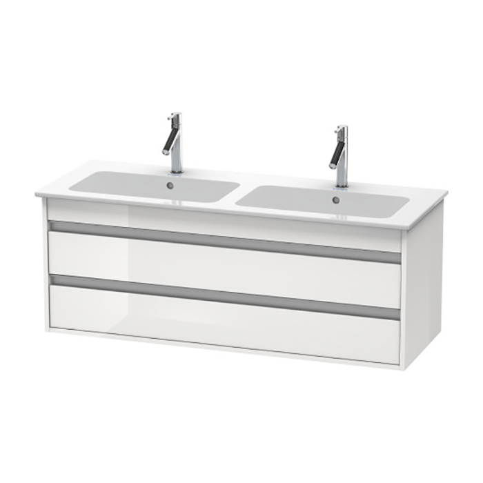 Duravit Ketho Тумба подвесная, с раковиной, 2 выдв.ящика, цвет: белый глянцевый