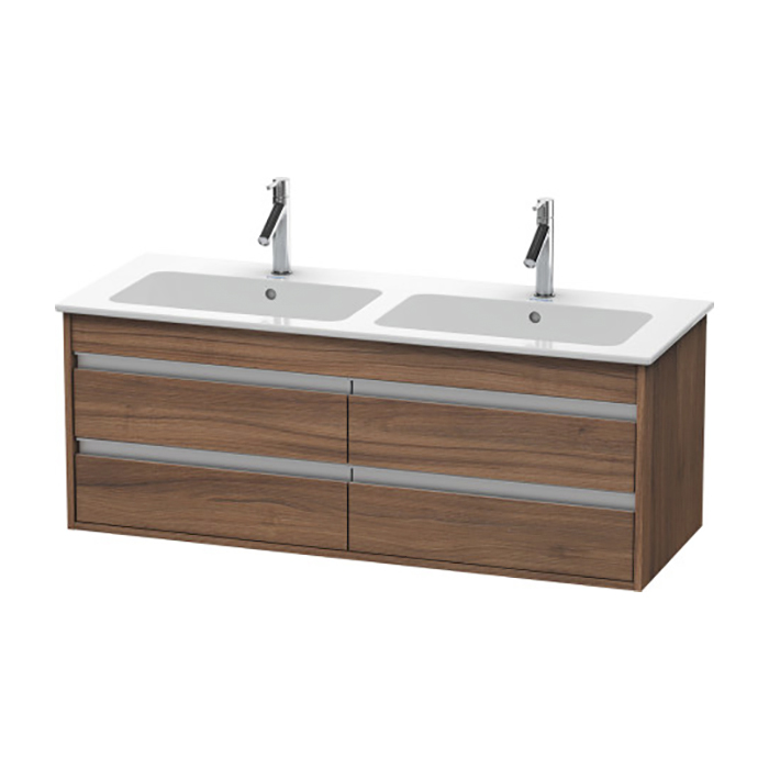 Duravit Ketho Тумба подвесная, с раковиной, 2 выдв.ящика, цвет: орех натуральный