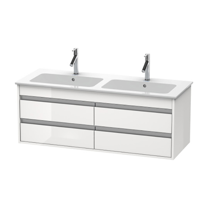 Duravit Ketho Тумба подвесная, с раковиной, 2 выдв.ящика, цвет: белый глянцевый