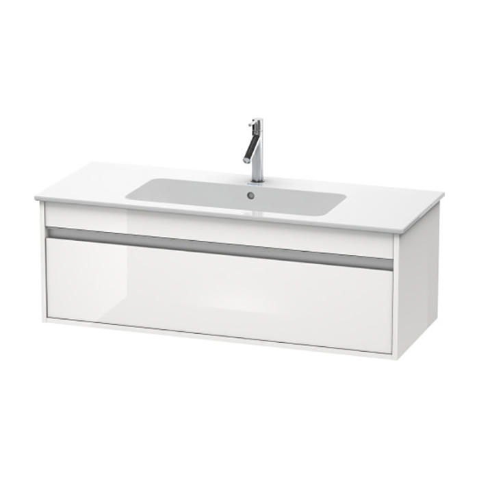 Duravit Ketho Тумба подвесная, с раковиной и 1 ящиком, цвет: белый глянцевый