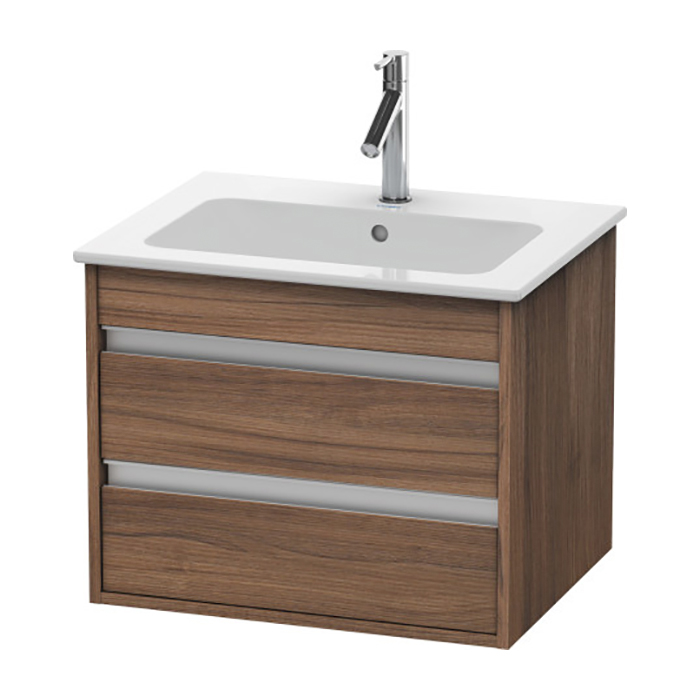 Duravit Ketho Тумба подвесная, с раковиной, цвет: орех натуральный