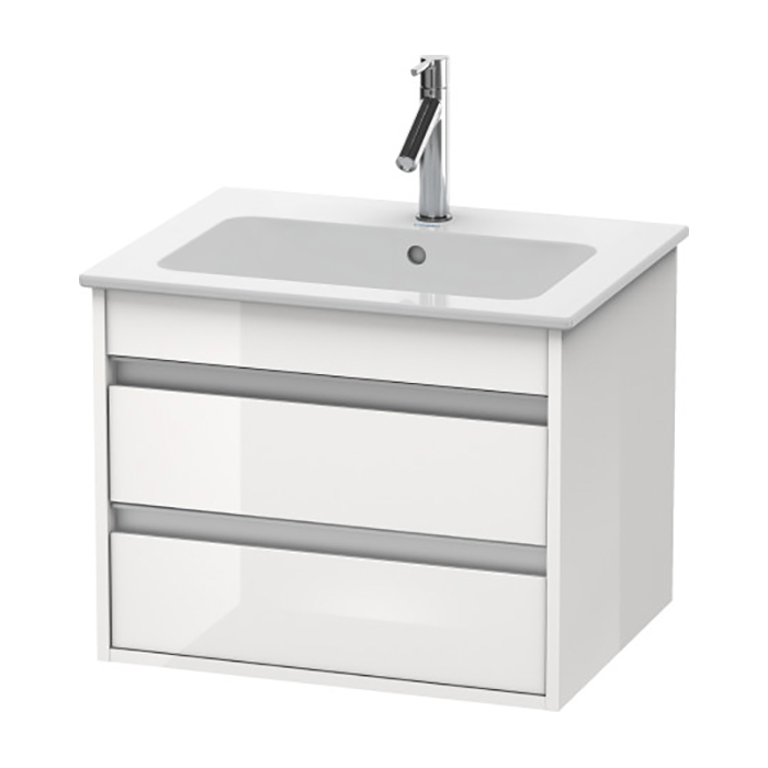 Duravit Ketho Тумба подвесная, с раковиной, цвет: белый глянцевый