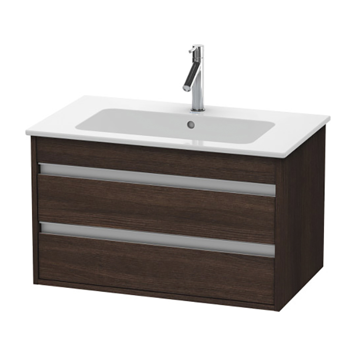 Duravit Ketho Тумба подвесная, с раковиной, с 2 выдв.ящиками, цвет: каштан темный