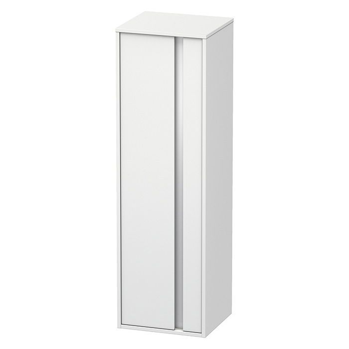 Duravit Ketho Шкаф высокий, 1 дверка левая, 2 стекл полки, 1дерев полка, подвесной, цвет: белый матовый
