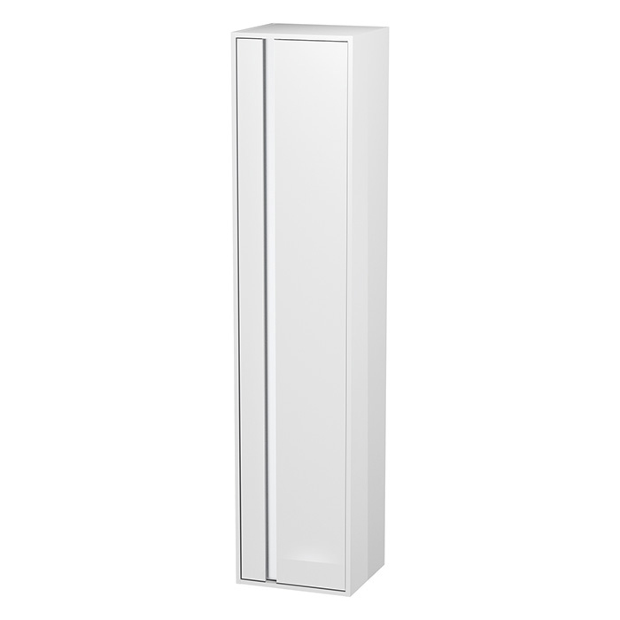 Duravit Ketho Шкаф высокий, 1 дверца петли справа, 2 стеклянные полки, 1 деревянная полка, подвесной, цвет: белый глянцевый