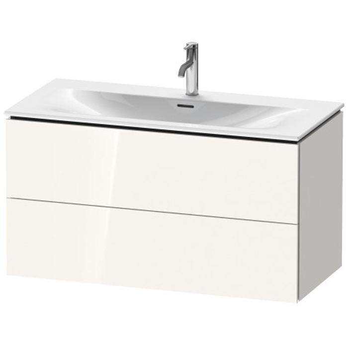 Duravit L-Cube База подвесная с раковиной, 2 ящика, цвет: глянцевый белый