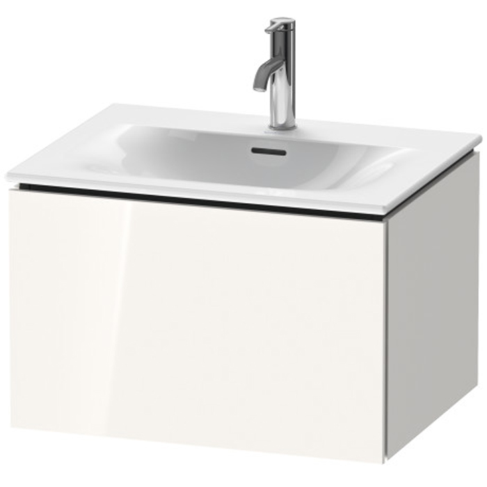 Duravit L-Cube База подвесная с раковиной, 1 выдвижное отделение, цвет: глянцевый белый