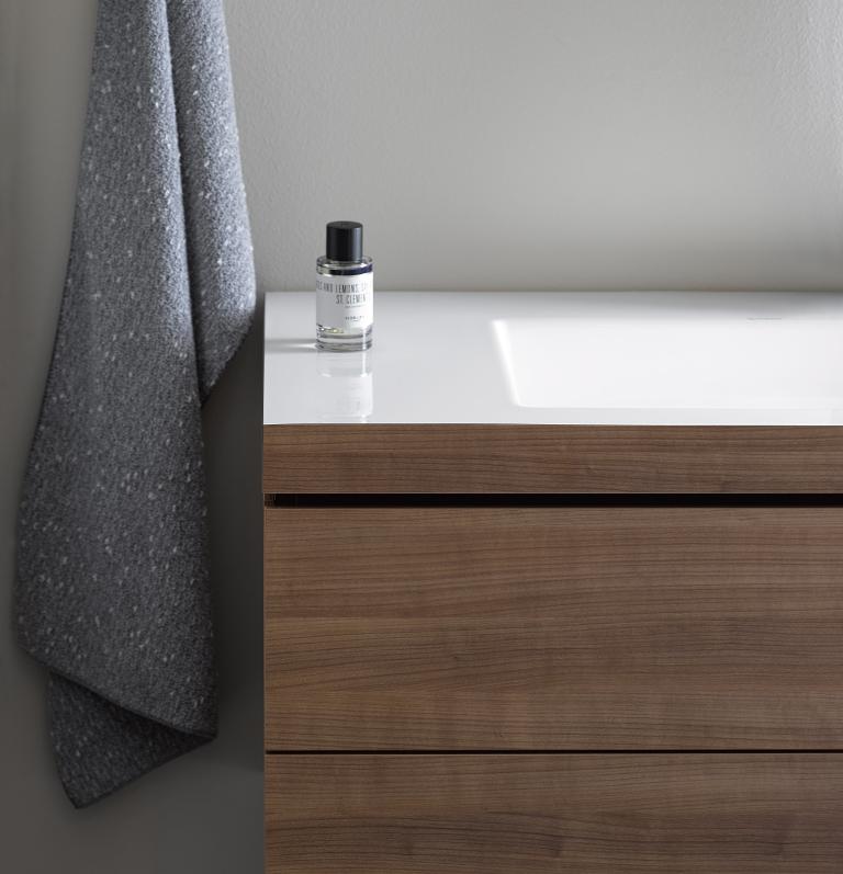 DURAVIT L-Cube комплект мебели, Тумба C-bonded, раковина с фронтом, подвесной, цвет: Американский орех