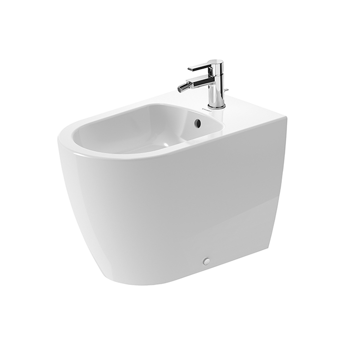 Duravit Me by Starck Биде напольное приставное, с 1 отв, с креплением, с WonderGliss, цвет: белый