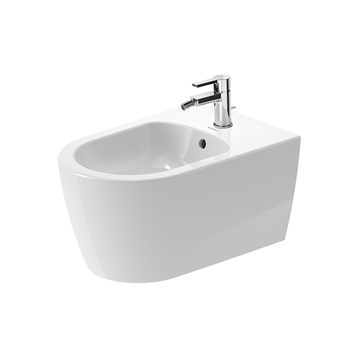 Duravit Me by Starck Биде подвесное, с 1 отв, с креплением, с покрытием WonderGliss, цвет: белый