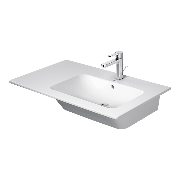 Duravit ME by Starck Раковина подвесная, 1 отв, с переливом, полка слева, цвет: белый
