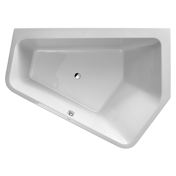 Duravit Paiova 5 Ванна угловая, Sx, встраиваемая, с 2 разными наклонами спинки, цвет: белый