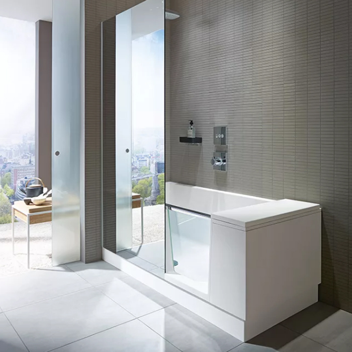 DURAVIT Shower + Bath Bathtub Ванна, прямоугольная с входной дверью и душевой шторкой, DX - правосторонняя, цвет: белый