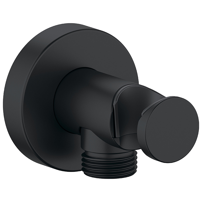 Duravit Shower Шланговое подсоединение с держателем ручного душа, цвет: черный матовый
