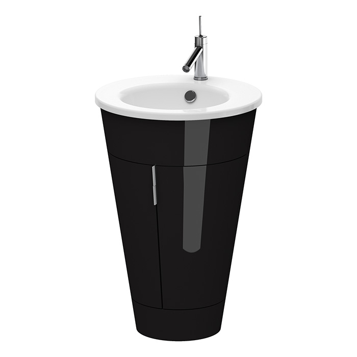 Duravit Starck 1 Тумба напольная, с раковиной, цвет: черный глянц